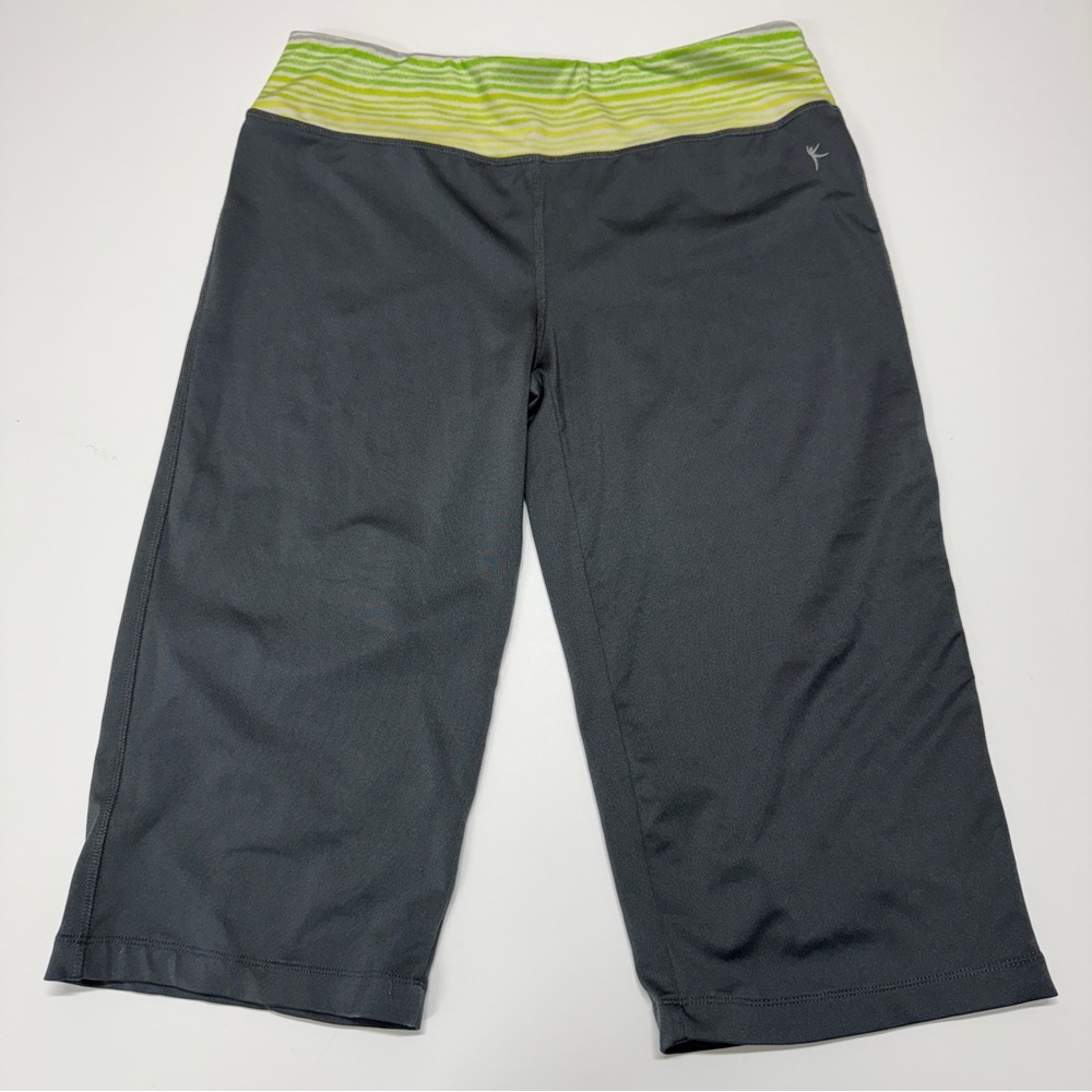 Danskin Women’s Wide Leg Capri with Lime Waistband
